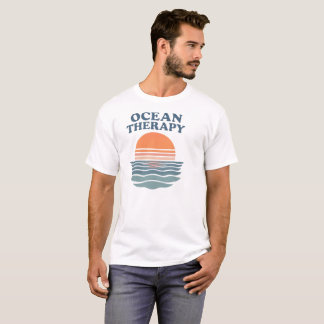 Ozean-Therapie-Shirt | Sonnenuntergangs-Wellen Str T-Shirt