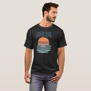 Ozean-Therapie-Shirt Sonnenuntergangs-Wellen Str T-Shirt