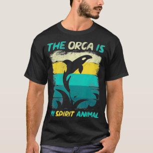 Ozean-Tier-Geschenk-Krafttier-Schwertwal-Retro T-Shirt