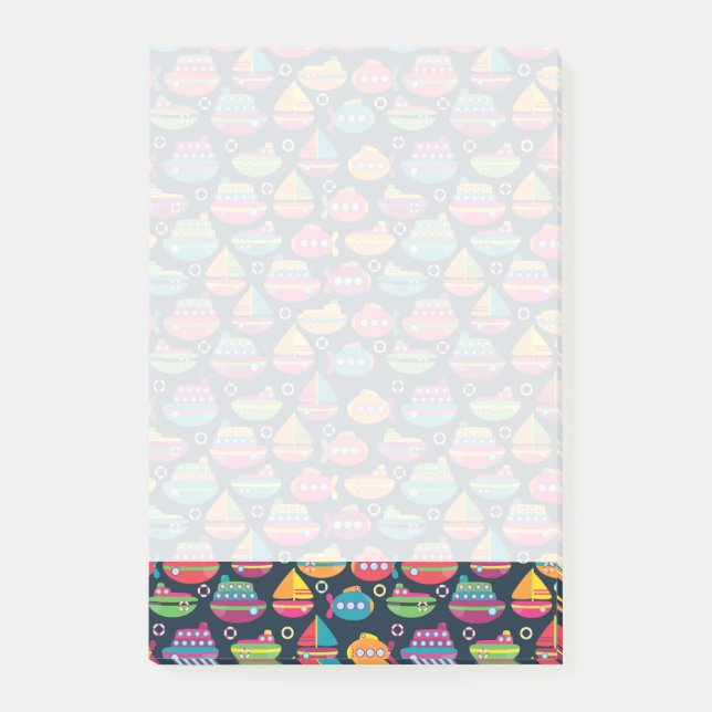 Ozean-Transport-Muster Post-it Klebezettel (Vorderseite)