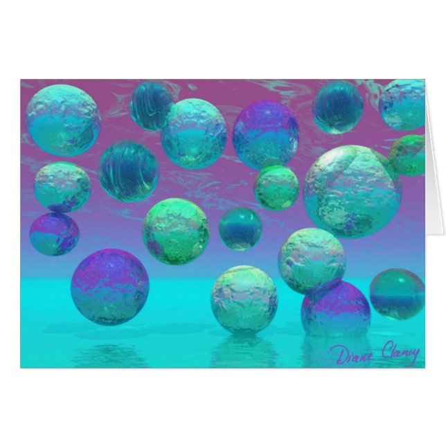 Ozean-Träume - Aqua und violette Ozean-Fantasie (Vorderseite (Horizontal))