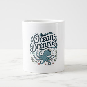 Ozean-Träumer Süßer kleiner Oktopus mit Meeres-Ele Jumbo-Tasse