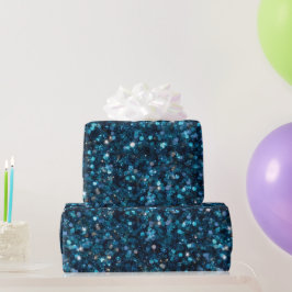 Ozean Türkis Schimmer Blau Glitter Muster Geschenkpapier