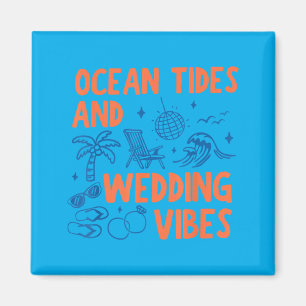 Ozean- und Hochzeits-Vibes Vintage Junggesellinnen Magnet
