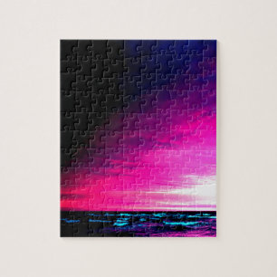 Ozean und Sonnenuntergang bunt und Friedlich Puzzle