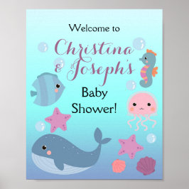 Ozean Under Sea Girl Babydusche Begrüßung Poster