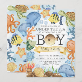 Ozean Under the Sea Boy Baby Shower Einladung
