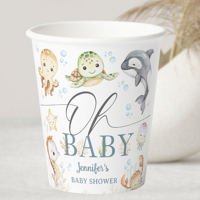 Ozean unter dem Meer Baby Shower Geschlechtsneutra Pappbecher (Von Creator hochgeladen)
