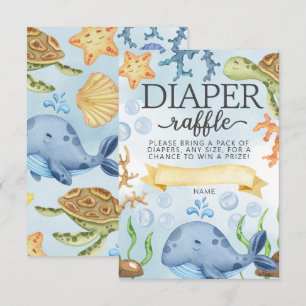 Ozean unter dem Meer Windel-Raffle-Karte Einlage Einladung