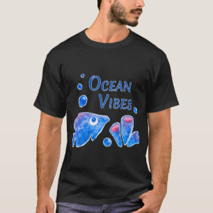 Ozean-Vibes Aquarellkunst handgezeichnet T-Shirt