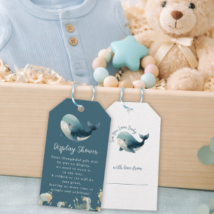 Ozean Wal Türkis Anzeige Baby Shower Geschenkanhänger