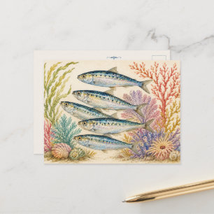 Ozean-Wasserfarben-Inspirierte Postkarte - 5 Sardi