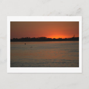 Ozean-Wasserlandschaft Sonnenuntergang Postkarte