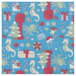 ozean weihnachts octopus briefkasten weihnachtsman stoff
