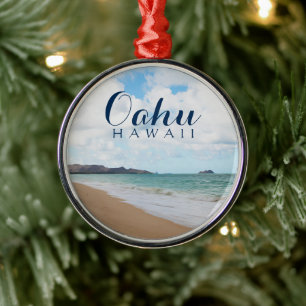 Ozean-Wellen u. Strand Oahus Hawaii Ornament Aus Metall