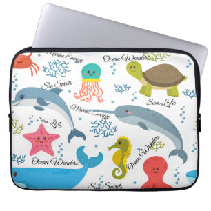 Ozean Wonders Sea Life Ocean Creatures Muster Laptopschutzhülle