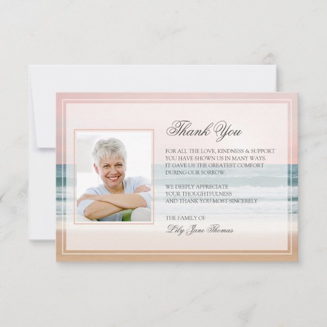 Ozeanbeerdigung Danke Karte | Memorial Card (Vorderseite)