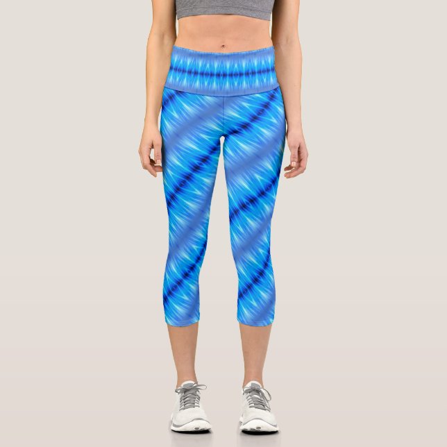 Ozeanblau Capri Leggings (Vorderseite)