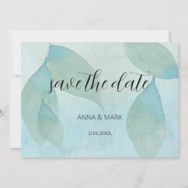 Ozeanblau grüne Wasserfarbe Transparente Original Einladung