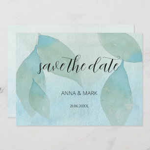 Ozeanblau grüne Wasserfarbe Transparente Original Einladung