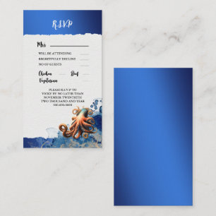 Ozeanblau-orangefarbener Strand mit tropischem Oct Hinweiskarte