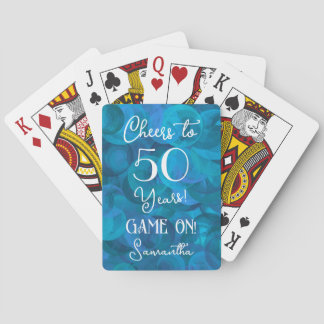 Ozeanblau Prost auf 50 Jahre Geburtstagsfeier Spielkarten