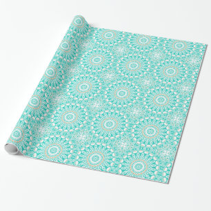 Ozeanblau Türkis Medaillon Geschenkpapier