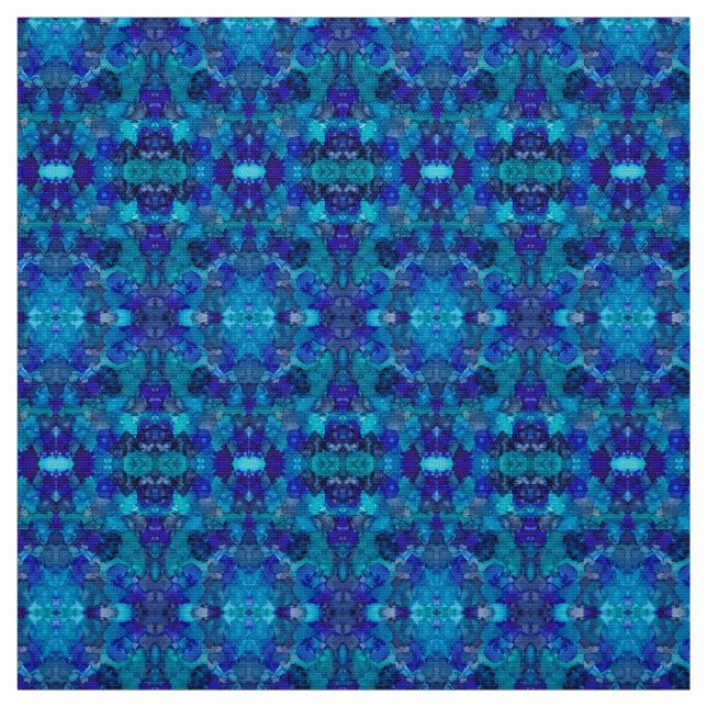 Ozeanblaue abstrakte Alkoholtinten-Kunst Stoff (Muster)