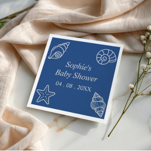 Ozeanblaue Muschel-Baby-Party Serviette