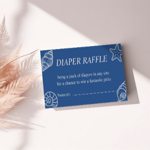 Ozeanblaue Windel-Raffel-Baby-Party Begleitkarte
