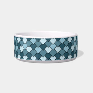 Ozeanblaues Quadrat- und Diamantmuster Napf