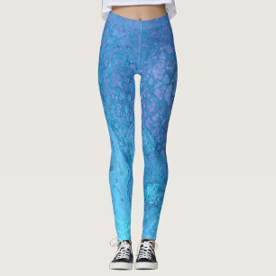 Ozeanbrise 1 Beruhigende blaue abstrakte Leggings