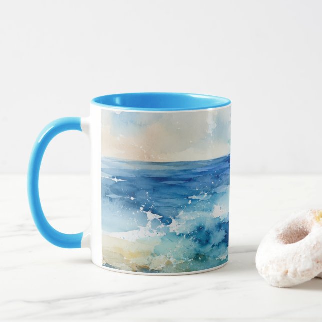 Ozeanbrise-Akzent-Tasse Tasse (Mit Donut)