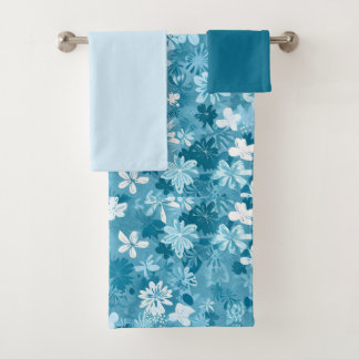 Ozeanbrise Floral Türkis Botanisch Badhandtuch Set