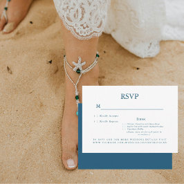 Ozeanbrise Türkise Abendessen-Auswahl Hochzeit-RSV RSVP Karte