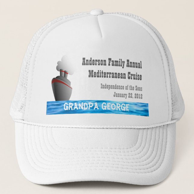 Ozeandampfer-kundenspezifische Kreuzfahrt-Kappe Truckerkappe (Vorderseite)