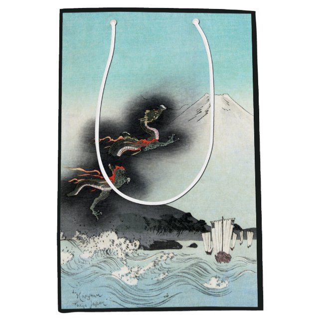 Ozeandrache auf dem Fuji HOKUSAI Ukiyo-e Mittlere Geschenktüte (Vorderseite)