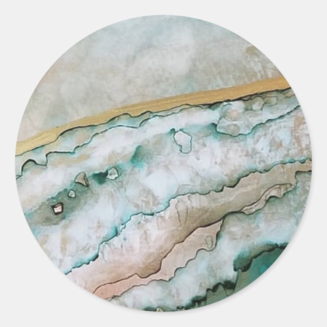 Ozeane Inspirierte Telefonzelle Runder Aufkleber (Vorderseite)