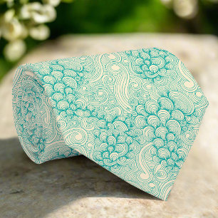 Ozeane Muscheln Meer Wellen Abstraktes Vintages Mu Krawatte