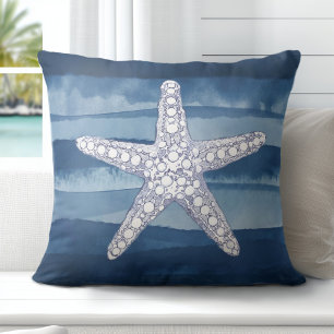 Ozeane Starfish Blaues Kissen