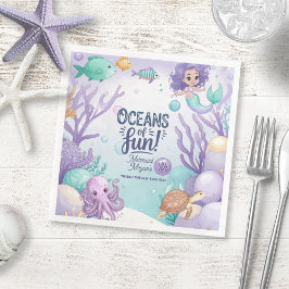 Ozeane von Fun Mermaid Geburtstag V1 ID1142 Serviette