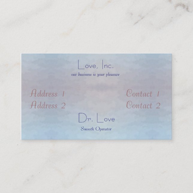 Ozeane von Liebe Wedding Visitenkarte (Vorderseite)