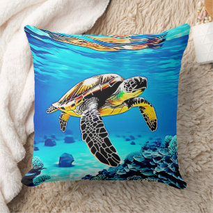 Ozeanembrace: Reise der Meeresschildkröte Kissen