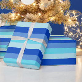 Ozeanfarben Streifen Geschenkpapier