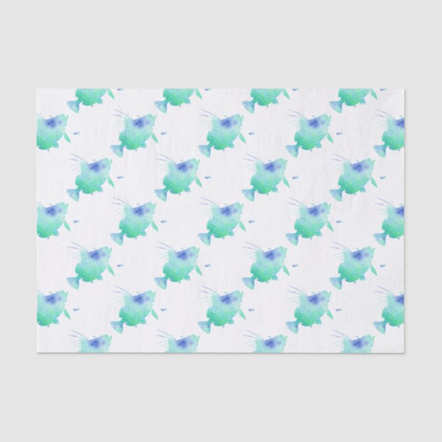 Ozeanfisch-Aquaverpackung Seidenpapier (Vorderseite)