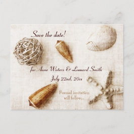 Ozeanflüster - elegante Muscheln Save the Date Ankündigungspostkarte
