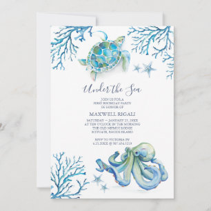 Ozeanfrage 1. Geburtstag Einladung