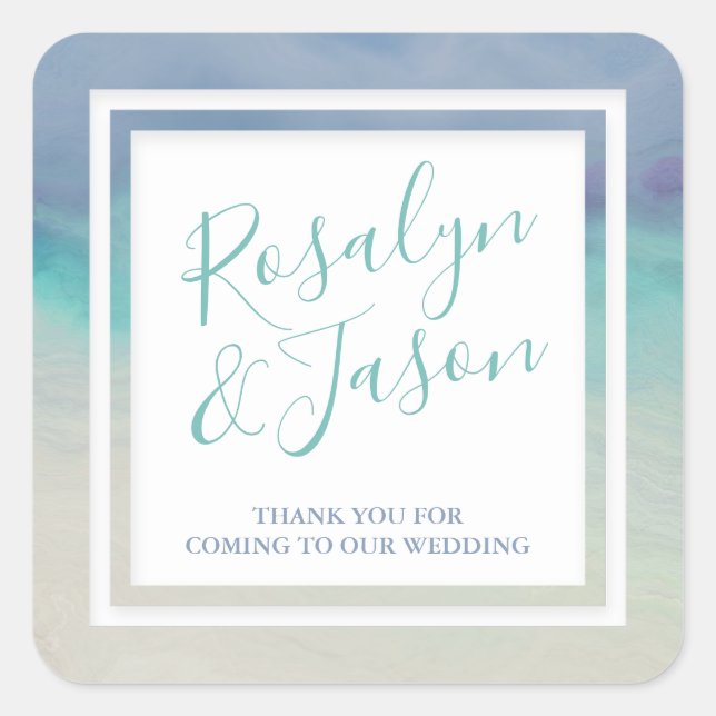 Ozeangrenze Quadratischer Aufkleber (Vorderseite)