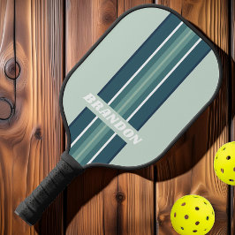 Ozeangrüne Nostalgische Kundgebung Streifen mit Na Pickleball Schläger