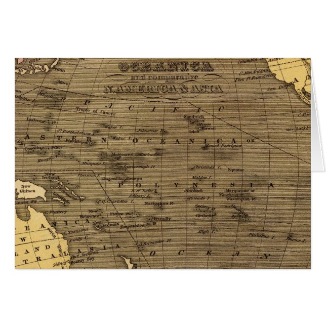 Ozeanica Handfarbener Atlas-Karte (Vorderseite (Horizontal))
